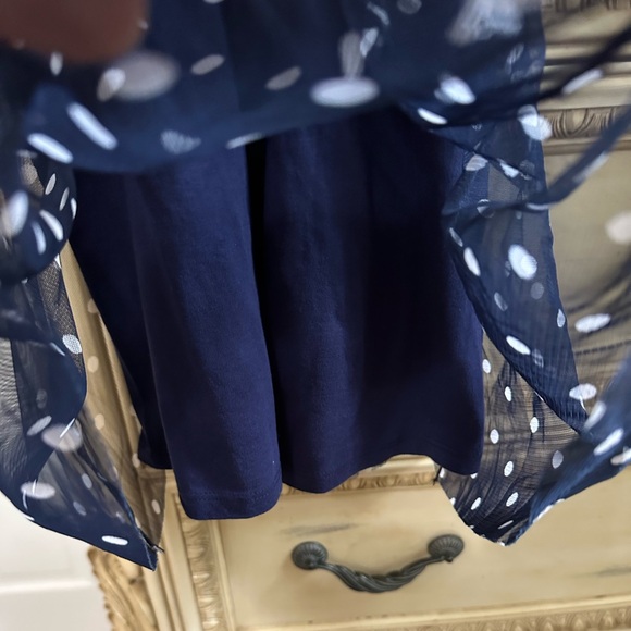 Joe Fresh Baby Girls Dress 2T Navy Polkadot Summer Tank Tutu Tulle Kids NWT - Picture 6 of 7